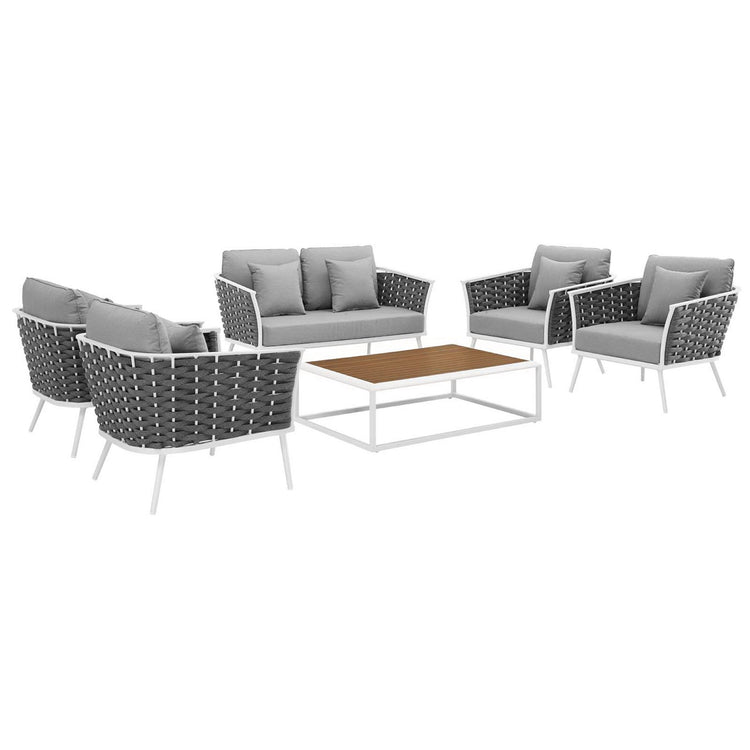 Stance 6 Piece Outdoor Aluminum Sectional Sofa Set - Default Title