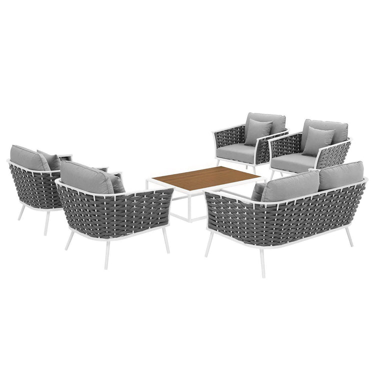 Stance 6 Piece Outdoor Aluminum Sectional Sofa Set - Default Title