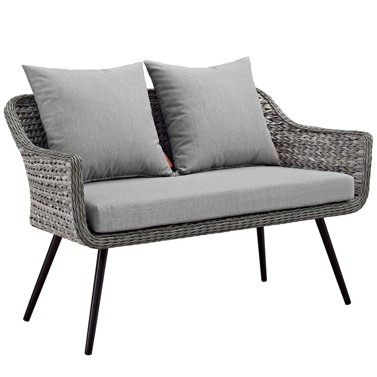 Endeavor 2 Piece Outdoor Patio Wicker Rattan Loveseat and Armchair Set - Default Title