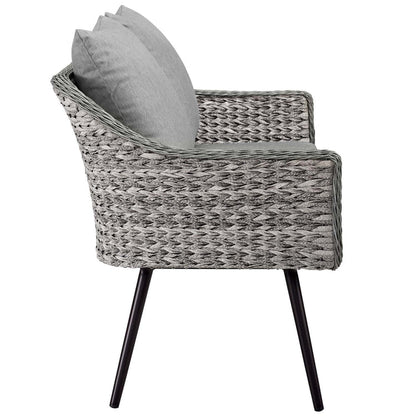 Endeavor 2 Piece Outdoor Patio Wicker Rattan Loveseat and Armchair Set - Default Title