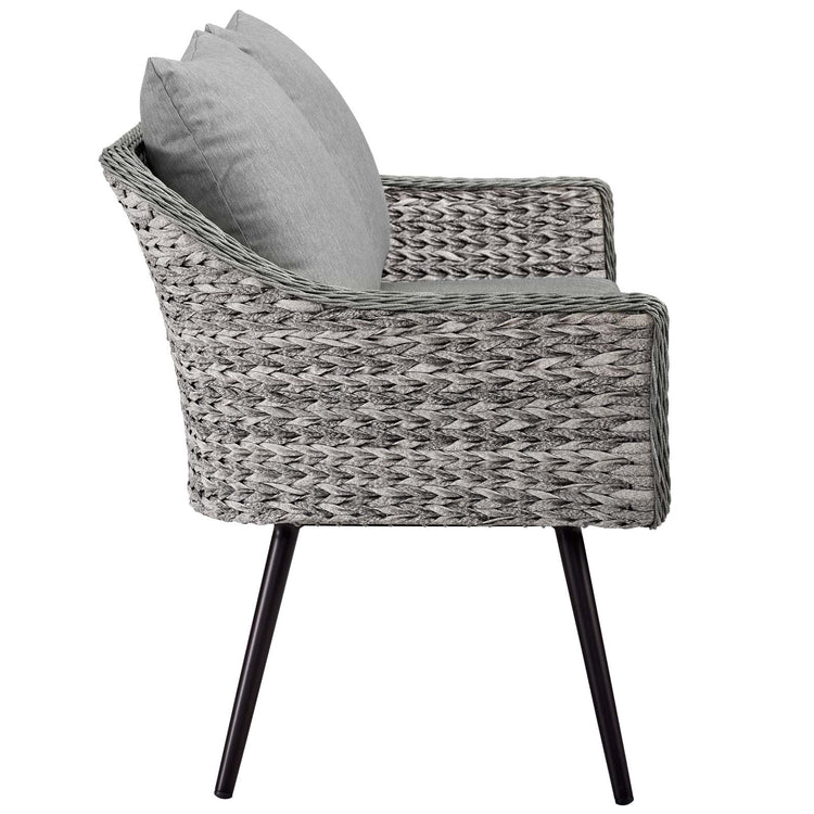 Endeavor 3 Piece Outdoor Patio Wicker Rattan Loveseat and Armchair Set - Default Title