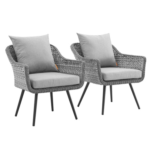 Endeavor Outdoor Patio Wicker Rattan Armchair Set of 2 - Default Title