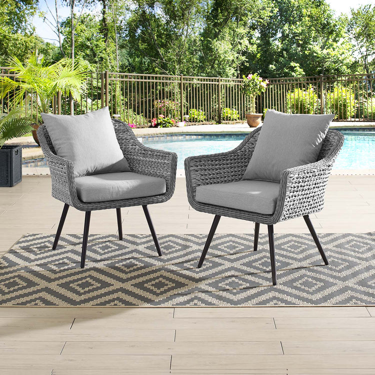 Endeavor Outdoor Patio Wicker Rattan Armchair Set of 2 - Default Title