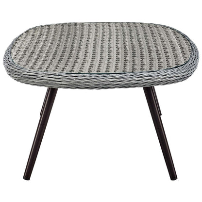 Endeavor 4 Piece Outdoor Patio Wicker Rattan Loveseat Armchair and Coffee Table Set - Default Title