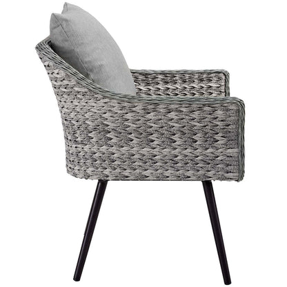 Endeavor 3 Piece Outdoor Patio Wicker Rattan Armchair and Coffee Table Set - Default Title