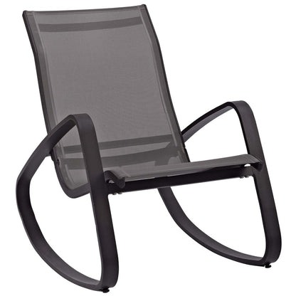 Traveler Outdoor Patio Mesh Sling Rocking Lounge Chair Set of 2 - Black Black