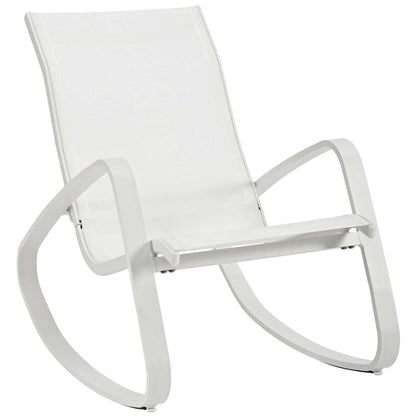 Traveler Outdoor Patio Mesh Sling Rocking Lounge Chair Set of 2 - White White