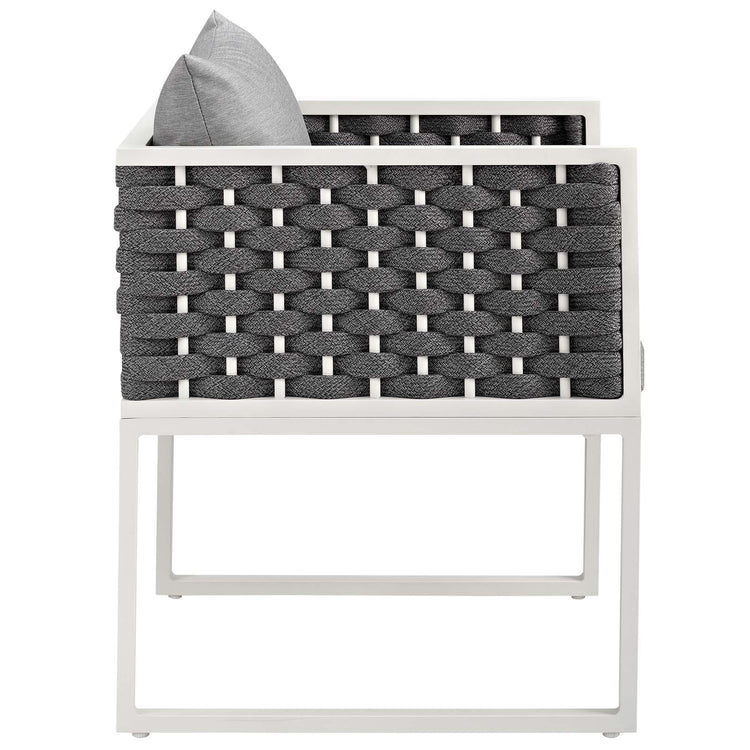 Stance Outdoor Patio Aluminum Dining Armchair Set of 2 - White Gray