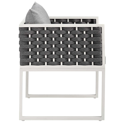 Stance Outdoor Patio Aluminum Dining Armchair Set of 2 - White Gray