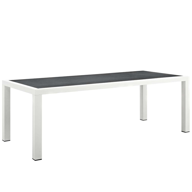 Stance 7 Piece Outdoor Patio Aluminum Dining Set - White Gray