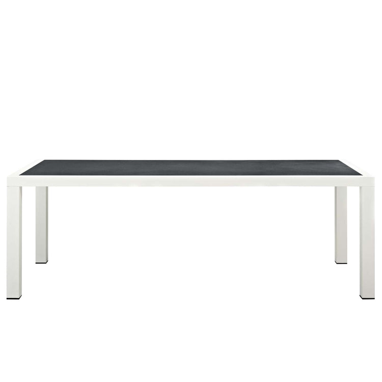 Stance 7 Piece Outdoor Patio Aluminum Dining Set - White Gray