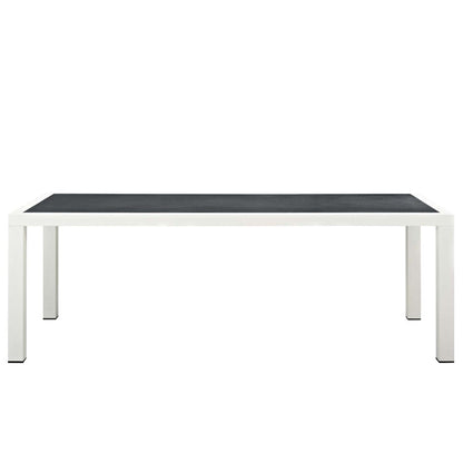 Stance 7 Piece Outdoor Patio Aluminum Dining Set - White Gray