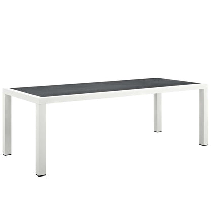 Stance 9 Piece Outdoor Patio Aluminum Dining Set - White Gray