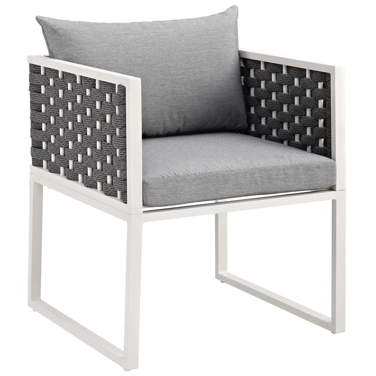 Stance 9 Piece Outdoor Patio Aluminum Dining Set - White Gray
