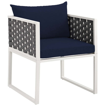 Stance 9 Piece Outdoor Patio Aluminum Dining Set - White Navy
