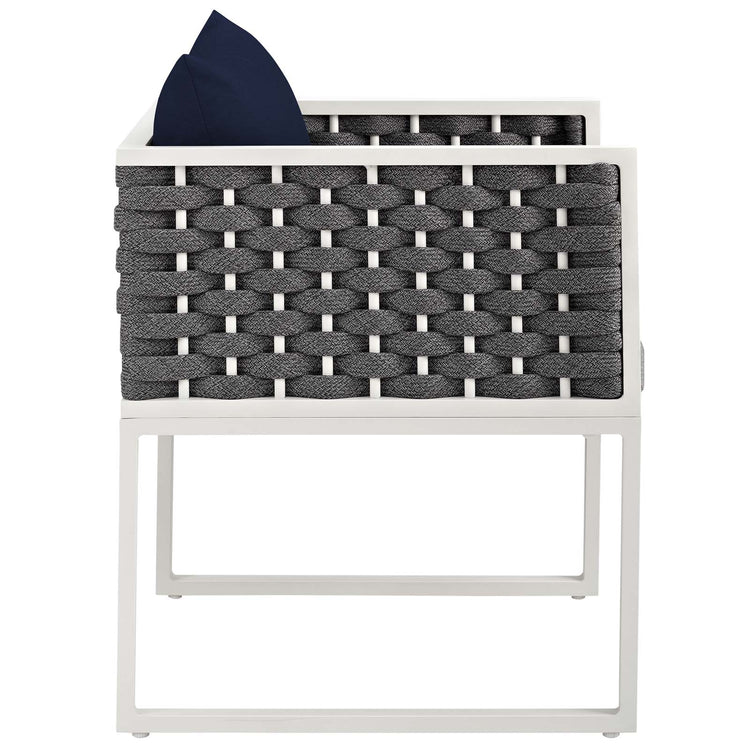 Stance 9 Piece Outdoor Patio Aluminum Dining Set - White Navy