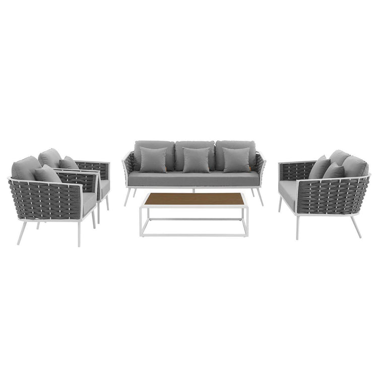 Stance 5 Piece Outdoor Aluminum Sectional Sofa Set - Default Title