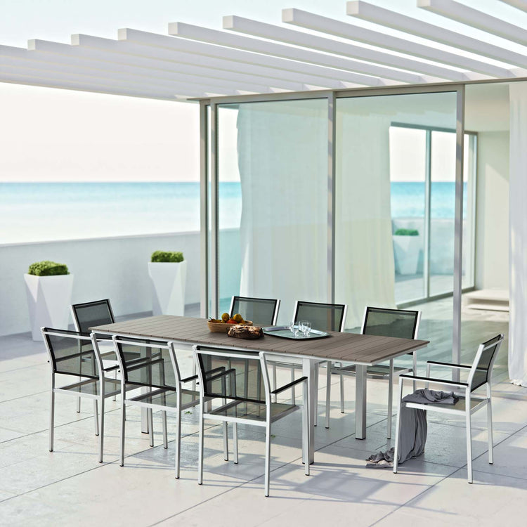 Shore 9 Piece Outdoor Patio Aluminum Dining Set - Default Title