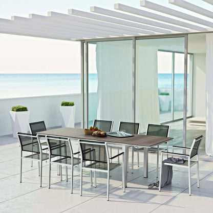 Shore 9 Piece Outdoor Patio Aluminum Dining Set - Default Title