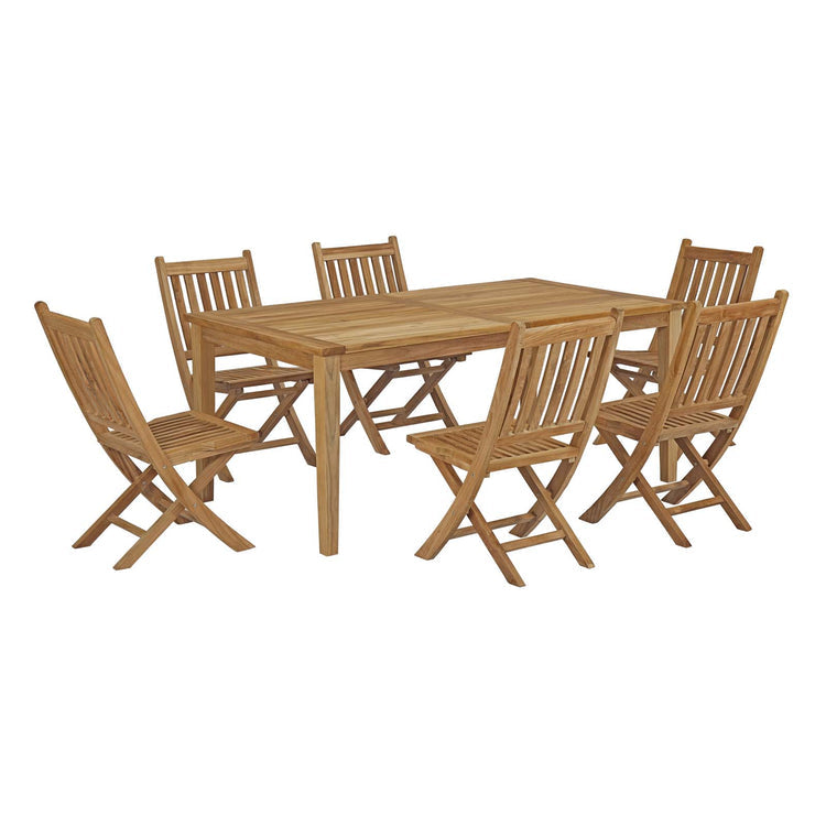 Marina 7 Piece Outdoor Patio Teak Dining Set - Default Title