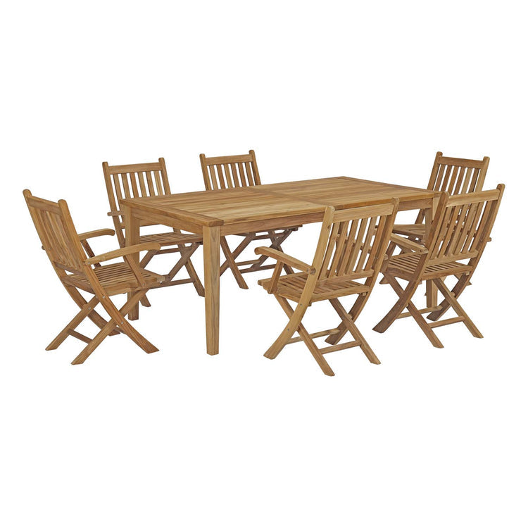Marina 7 Piece Outdoor Patio Teak Dining Set - Default Title