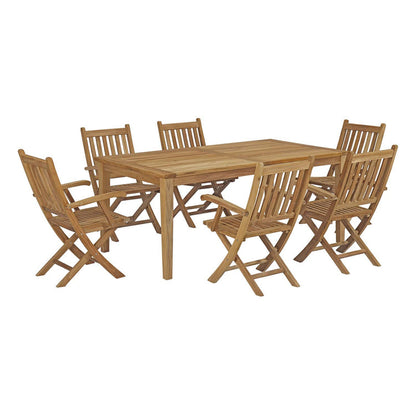 Marina 7 Piece Outdoor Patio Teak Dining Set - Default Title
