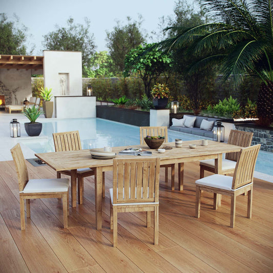 Marina 7 Piece Outdoor Patio Teak Dining Set - Default Title