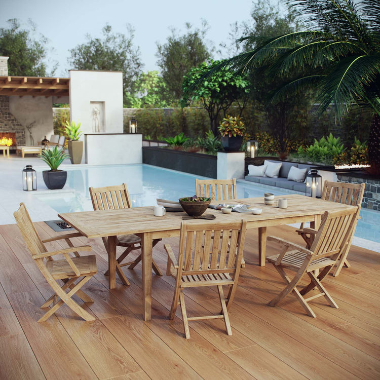 Marina 7 Piece Outdoor Patio Teak Dining Set - Default Title