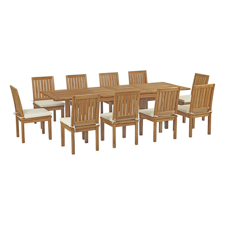 Marina 11 Piece Outdoor Patio Teak Dining Set - Default Title