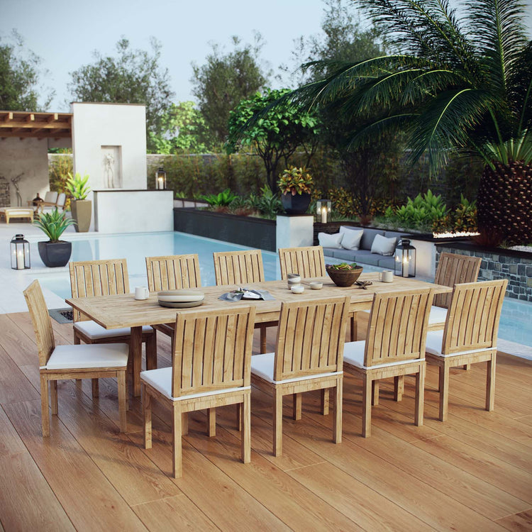 Marina 11 Piece Outdoor Patio Teak Dining Set - Default Title