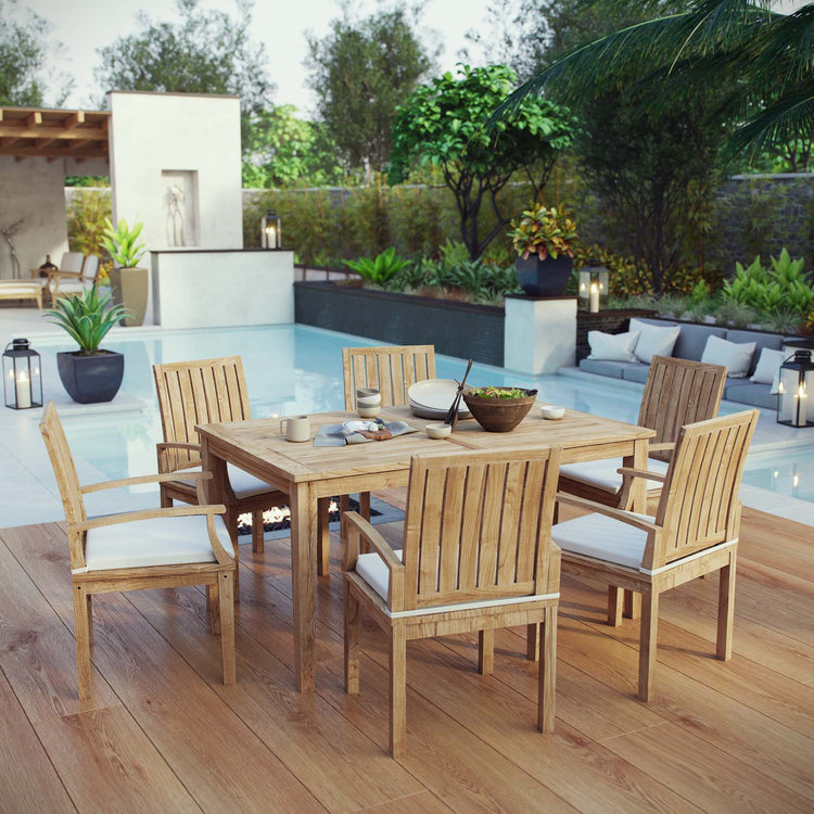 Marina 7 Piece Outdoor Patio Teak Dining Set - Default Title
