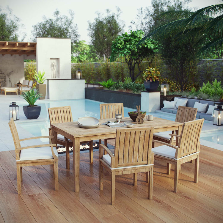 Marina 7 Piece Outdoor Patio Teak Dining Set - Default Title