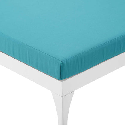 Perspective Cushion Outdoor Patio Chaise Lounge Chair - White Turquoise
