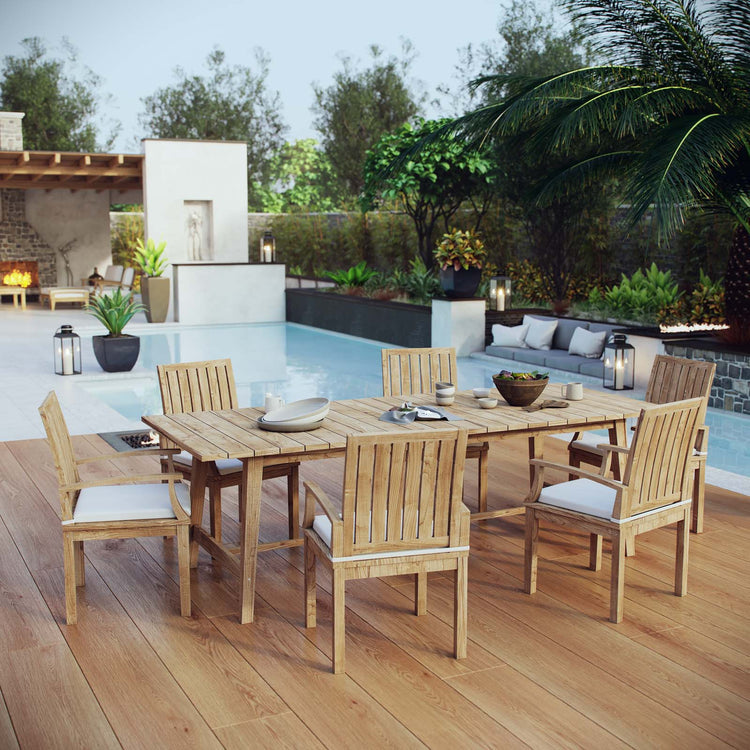 Marina 7 Piece Outdoor Patio Teak Dining Set - Default Title