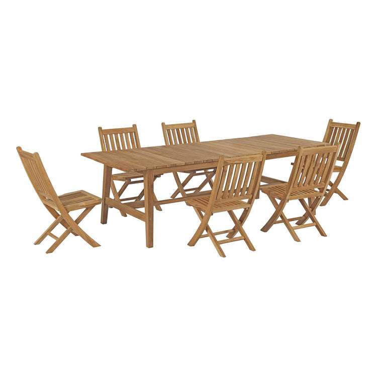 Marina 7 Piece Outdoor Patio Teak Dining Set - Default Title