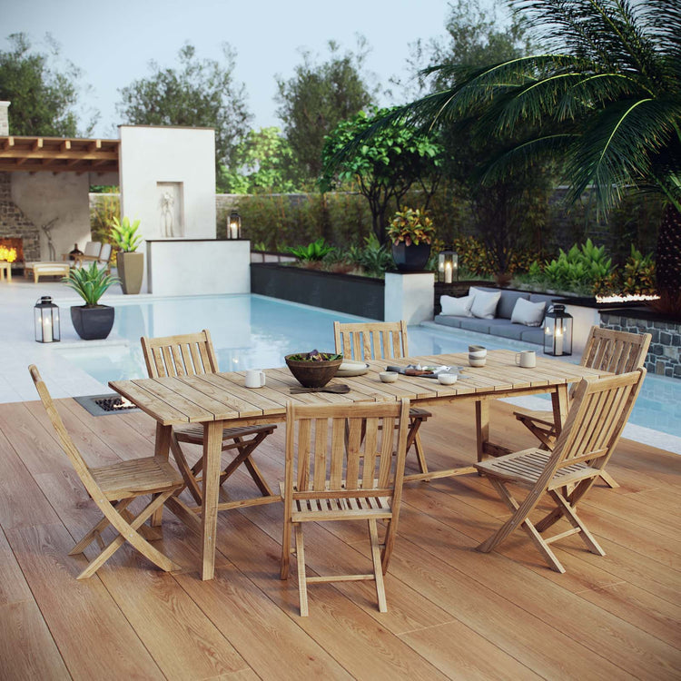 Marina 7 Piece Outdoor Patio Teak Dining Set - Default Title