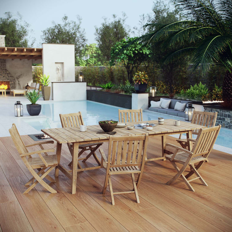 Marina 7 Piece Outdoor Patio Teak Dining Set - Default Title