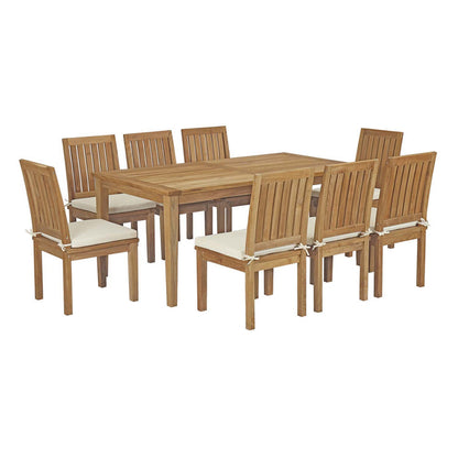 Marina 9 Piece Outdoor Patio Teak Dining Set - Default Title