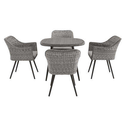 Endeavor 5 Piece Outdoor Patio Wicker Rattan Dining Set - Default Title