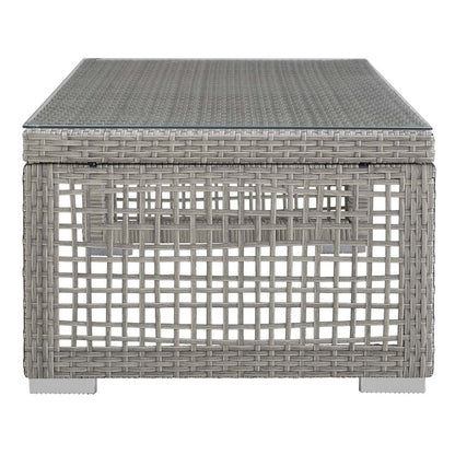 Aura 6 Piece Outdoor Patio Wicker Rattan Set - Gray White