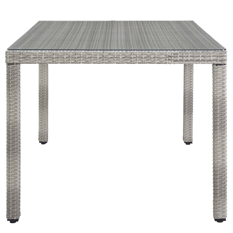 Aura 7 Piece Outdoor Patio Wicker Rattan Set - Gray Gray