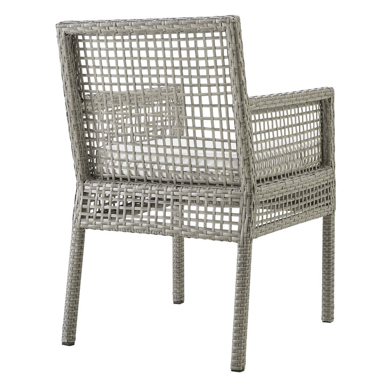 Aura 7 Piece Outdoor Patio Wicker Rattan Set - Gray White