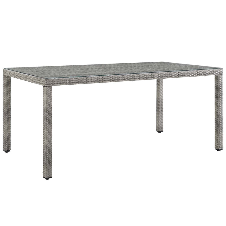 Aura 7 Piece Outdoor Patio Wicker Rattan Set - Gray White