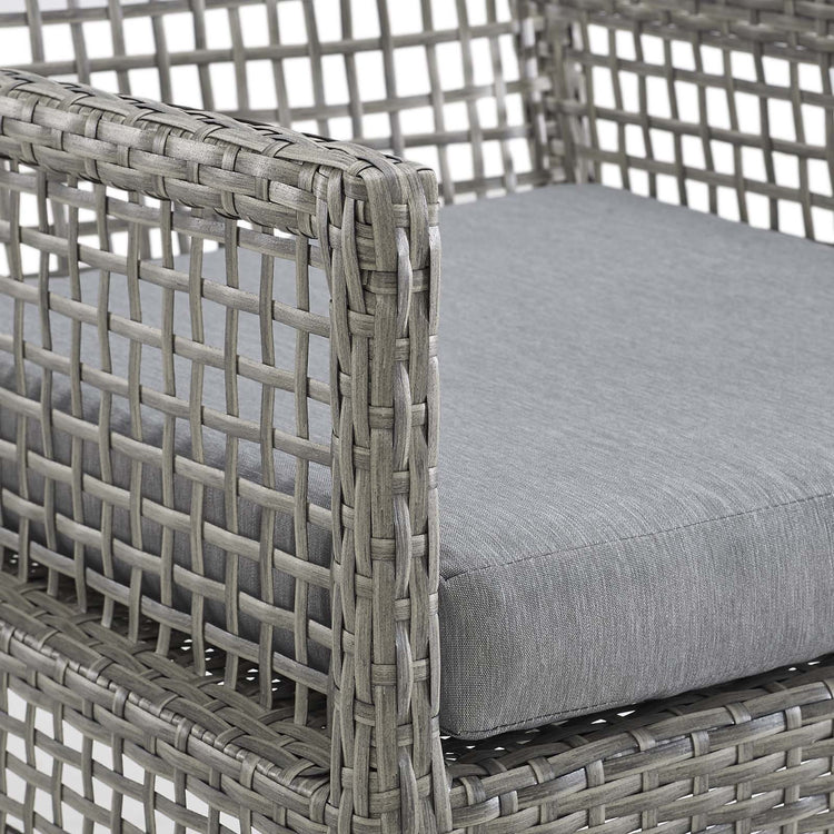Aura Outdoor Patio Wicker Rattan Dining Armchair Set of 2 - Gray Gray