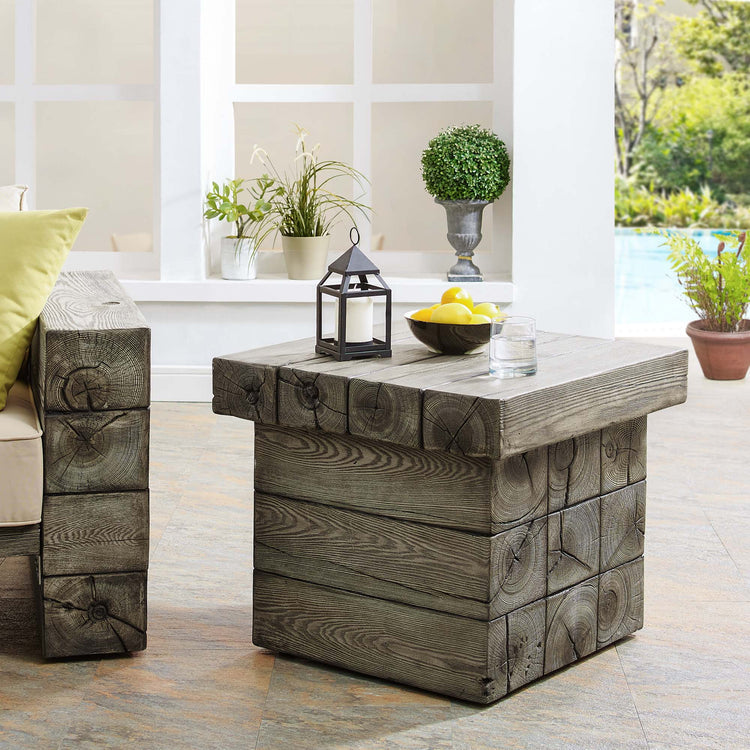 Manteo Rustic Coastal Outdoor Patio Side Table - Default Title
