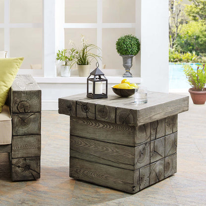 Manteo Rustic Coastal Outdoor Patio Side Table - Default Title