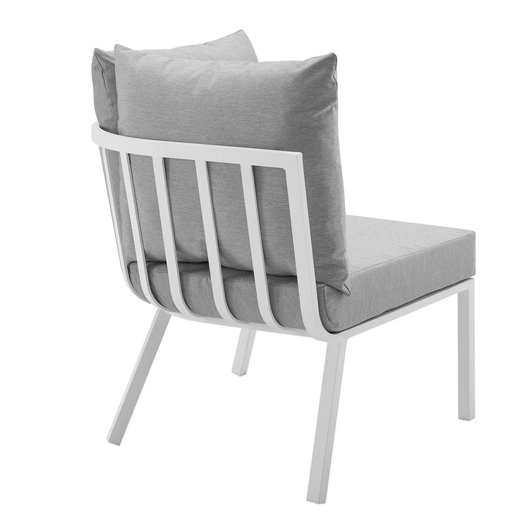 Riverside Outdoor Patio Aluminum Corner Chair - White Gray