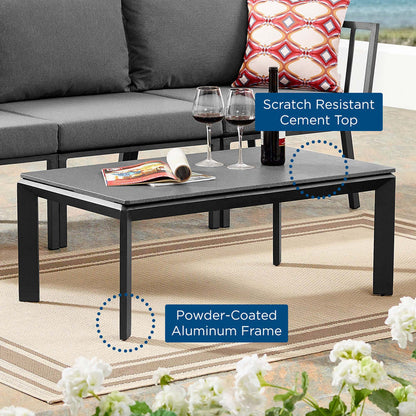 Riverside Aluminum Outdoor Patio Coffee Table - Gray