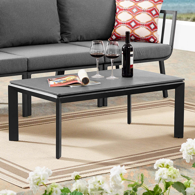 Riverside Aluminum Outdoor Patio Coffee Table - Gray