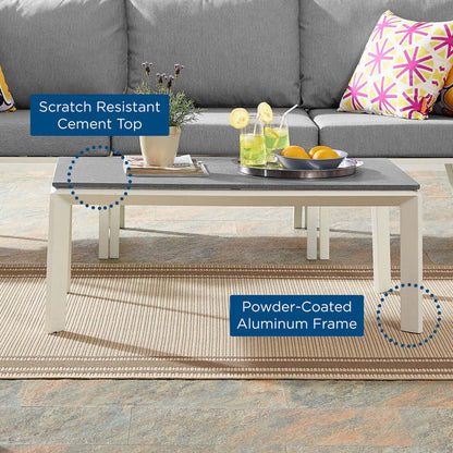 Riverside Aluminum Outdoor Patio Coffee Table - White